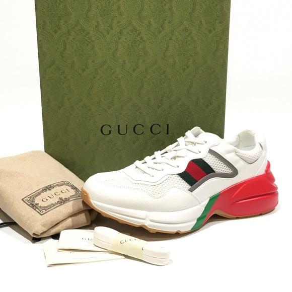 Gucci Rhyton Epilogue Sneaker -White / Red Textile -Mens US 10 -NIB - Picture 1 of 9